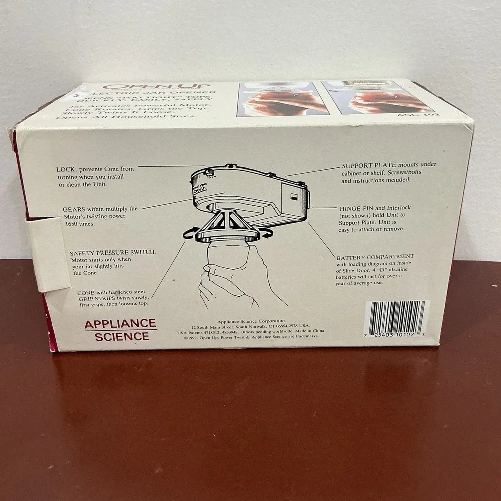 Open Up Power Twist Cordless Jar & Bottle Opener Appliance Science ASC-102 White